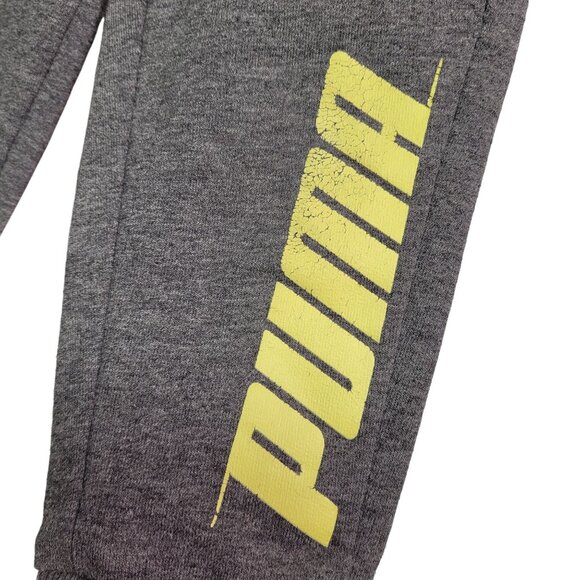 Puma Toddler Jogger Sweatpants Gray & Yellow Logo Size 2T Used - Picture 3 of 9